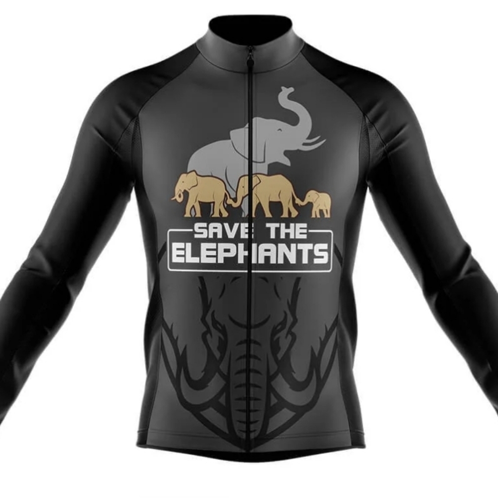 Global Cycling Gear Gcg Save The Elephants Polyester Windbreaker Xl Nwt